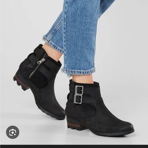 Sorel Lolla Waterproof Leather Ankle Booties
